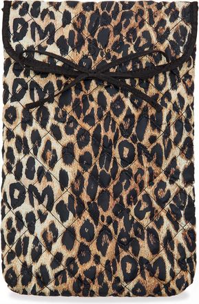 Damson Madder Leopard-print Quilted Shell Laptop Case - One Size