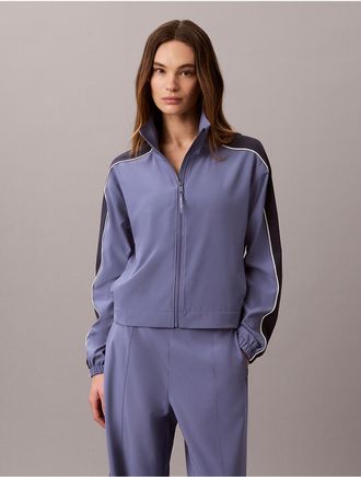 Calvin Klein Calvin Klein Womens Icon Sport Colorblock Zip Jacket - Blue - XL