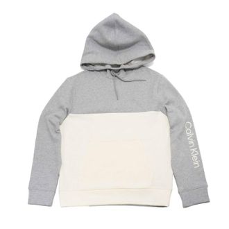 Calvin Klein Mens Color Block Hoodie In Heroic Grey Heather