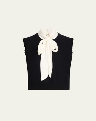 Cinq &agrave; Sept Chiara Sleeveless Tie-Neck Top