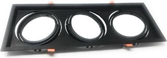Trade Shop Trade Shop Traesio - Trade Shop - Portafaretti Incasso Triplo Per Faretto Ar111 Rettangolare Orientabile P-ar111-3 - Negro