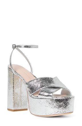 Loeffler Randall Loretta Platform Sandal in Silver at Nordstrom, Size 10.5