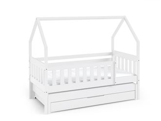 AKL FURNITURE Cama infantil pino blanco 80x160