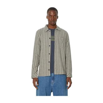 Sams&oslash;e & Sams&oslash;e Overhemden, Heren, Grijs, S, Katoen, Checked Button Shirt