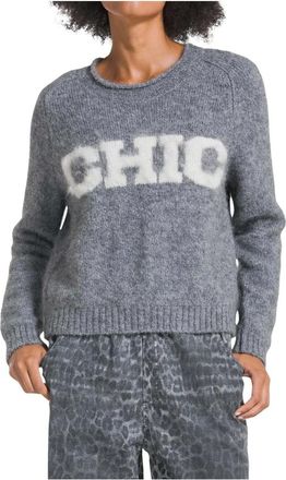 Deha Maglione girocollo con lettering jacquard - - Sport - Donna - Grigio - M