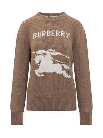 Burberry Brown Logo Crew Neck Sweater
