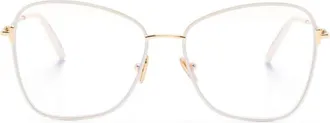 Tom Ford Eyewear FT5906B two-tone butterfly-frame glasses - women - Metal - 55 - Neutrals