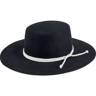 San Diego Hat Company Wool Felt Wide Brim Boater Hat in Black at Nordstrom Rack