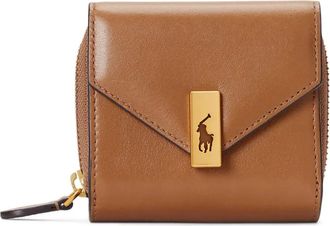 Polo Ralph Lauren logo-plaque leather wallet - Brown