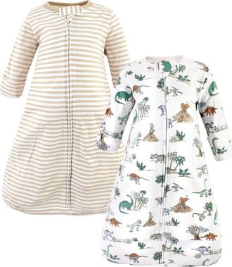 Hudson Baby Cotton Long-Sleeve Wearable Sleeping Bag in Boy Dino World Long Sleeve at Nordstrom