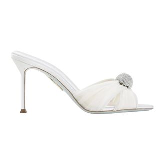 Aquazzura Heeled Mules, female, White, Size: 9 1/2 US Heeled Mule