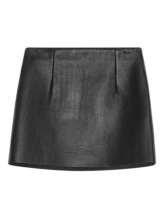 Remain zip-front leather mini skirt - women - Polyester/Leather - 40 - Black