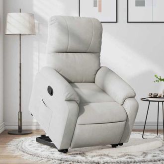 vidaXL Vidaxl - Sill&oacute;n Reclinable Elevable Tela De Microfibra Gris Claro
