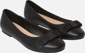 Dorothy Perkins Womens Dorothy Perkins Womens/Ladies Paris Bow Detail Wide Ballerina Flats - Black/Black - Size: 3