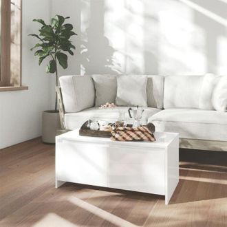 vidaXL Vidaxl - Coffee Table High Gloss White 90x50x41.5 cm Engineered Wood