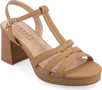 Journee Collection Womens Alyce Faux Leather Platform Sandals