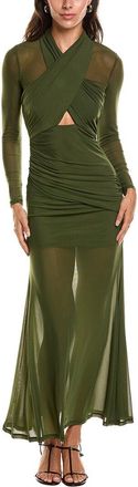 Bardot Veria Wrap Mesh Maxi Dress