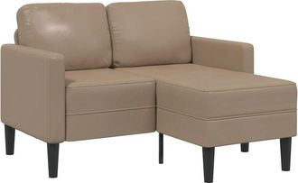 vidaXL Divano 2 Posti con Chaise a l Cappuccino 125 cm in Similpelle - Vidaxl