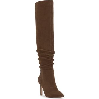 Jessica Simpson Emetta Pointed Toe Over the Knee Boot in Maple Oil Suede at Nordstrom Rack, Size 11 Wide Calf