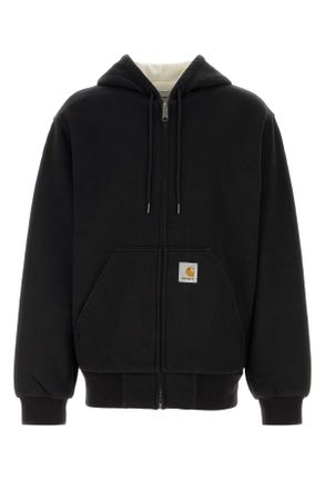 Carhartt Work in Progress Carhartt Wip Black Cotton Blend Active Sweat Jacket