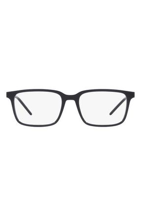 Dolce & Gabbana 55mm Rectangular Optical Glasses in Rose Gold Blk at Nordstrom