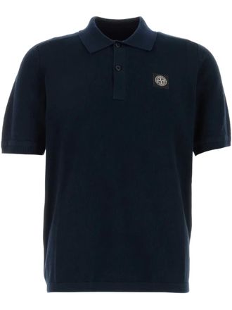 Stone Island fine-knit polo shirt - men - Cotton - M - Blue