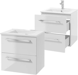 OEM Mueble De Ba&ntilde;o Con Lavabo De 50 Cm, Suspendido, Blanco, Cierre Suave Pinia