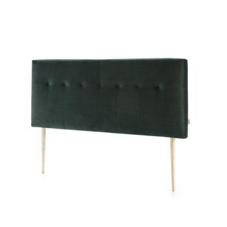 HOMN Cabecero tapizado 140x100 cm verde, para cama 135, patas de madera