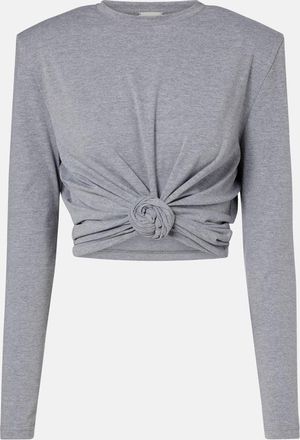 Magda Butrym Top cropped in jersey di misto cotone