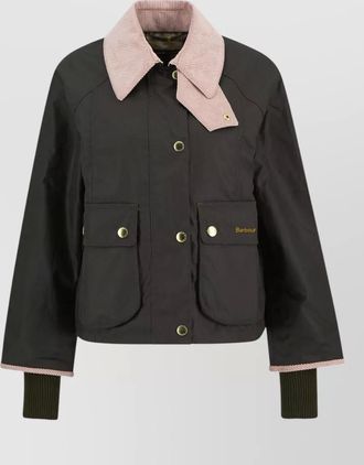 Barbour jacket corduroy collar contrast cuffs adjustable