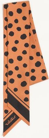 Valentino Garavani Scarf Bandeau Pois Dalmata in seta Donna MARRONE/NERO UNI