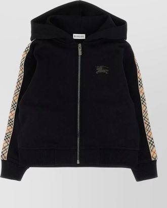 Burberry cotton hooded zip hoodie