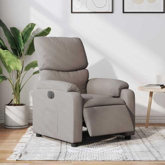 vidaXL vidaXL Poltrona Elettrica Reclinabile Tortora in Tessuto