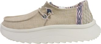 Hey Dude Stoffen Instappers - Dames - Veterschoenen - Beige - 39 EU - Leer - Schoenen