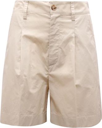 Woolrich Poplin Short - Dames - Korte Broeken - Beige - W27 - Katoen - Korte Broeken