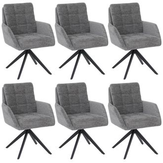 Hhg [nunca Usado] Juego De 6 Sillas De Comedor Hhg-705, Silla De Cocina Giratoria Con Retorno Autom&aacute;tico, Tejido De Chenilla (680 G/m&sup2;) Con Certificaci&oacute;n 