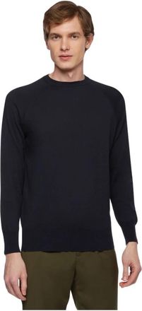 Brooks Brothers Katoenen en Kasjmier Sweatshirt - Heren - Ronde hals truien - Blauw - XL - Katoen - Truien & Vesten
