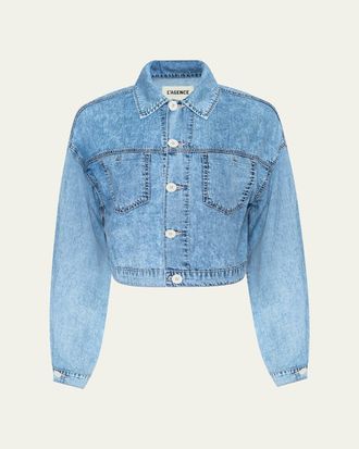 L'agence Gaines Balloon-Sleeve Denim Jacket