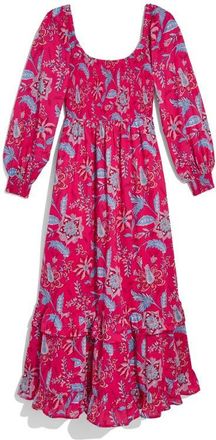 Vineyard Vines Ellen Long Sleeve Cotton Maxi Dress in Cassie Floral at Nordstrom, Size X-Small
