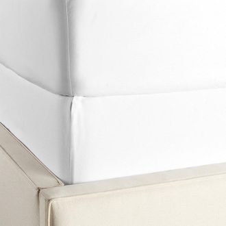 Ballard Designs Tailored Boxspring Cover - Twill Super White, Queen - Ballard Designs