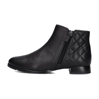 Hassia Zwarte Leren Enkellaarsjes Madeira - Dames - Enkellaarsjes - Zwart - 42 1/2 EU - Leer - Schoenen