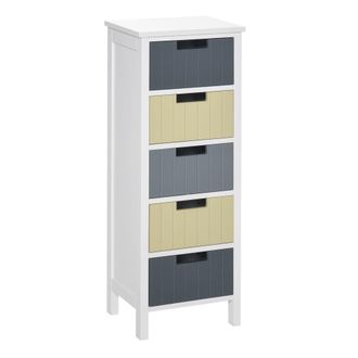 HOMCOM C&oacute;modo de madera 35x28x90.5 cm multicolor