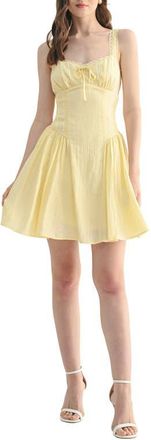 All in Favor Lace Detail Minidress in Light Yellow at Nordstrom, Size X-Large