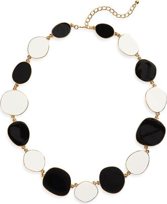 Kenneth Jay Lane Enamel Disc Necklace in Black/White at Nordstrom