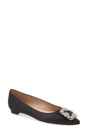 Manolo Blahnik Hangisi Flat in Black at Nordstrom, Size 10.5Us