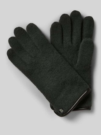 Roeckl Walkhandschuhe aus Schurwolle mit Wappen Emblem in Gruen, Gr&ouml;&szlig;e 7,5