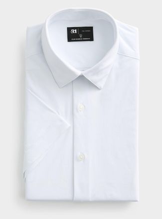 Le 31 Mens Ultra-stretch short-sleeve shirt Modern fit
