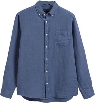 GANT Regular Fit Overhemd - Heren - Casual Overhemden - Blauw - L - Overhemden