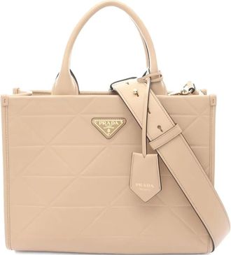Prada 2010s shopper met Symbole-reli&euml;f - Beige
