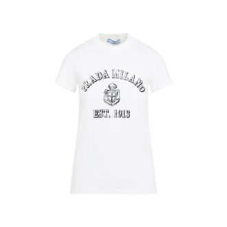 Tシャツ・カットソー PRADA Woman T-Shirt Lilac 3557B16XS F0203 Mauve Printed Jersey T-shirt | PRADA